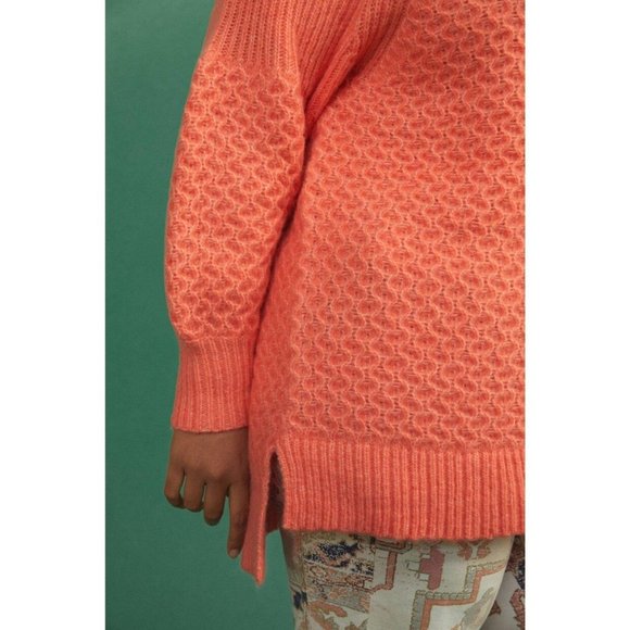 ANTHROPOLOGIE Coral Bia Mock Neck Pullover Wool Blend Tunic Sweater NWT Size S - Picture 6 of 8